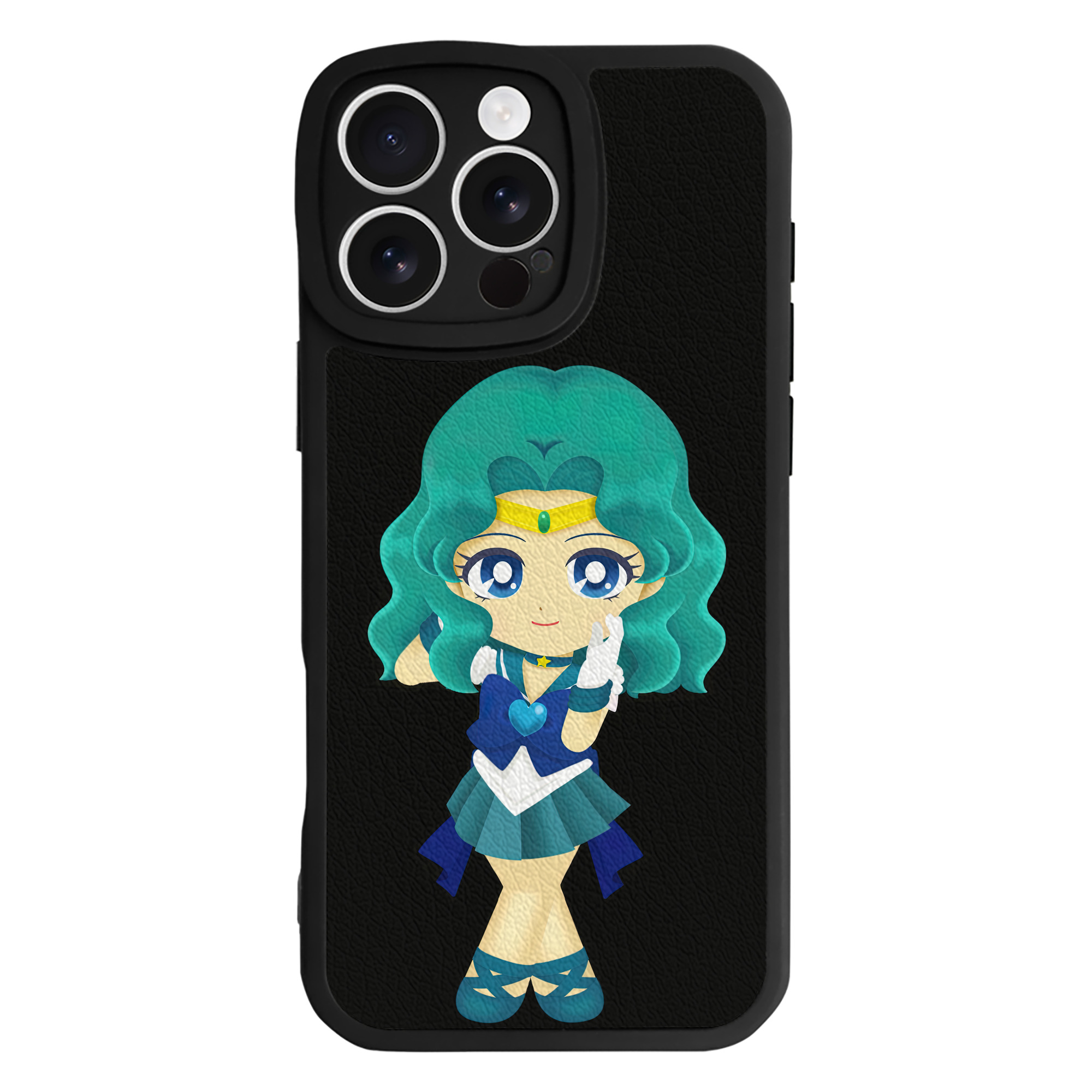 （画像用） 美少女戦士セーラームーン 海王 みちる（かいおう みちる） Sailor Moon Kaiou Michiru 【iPhone 16シリーズ対応】シリコンスマホケース（レザー調） 材質：シリコン